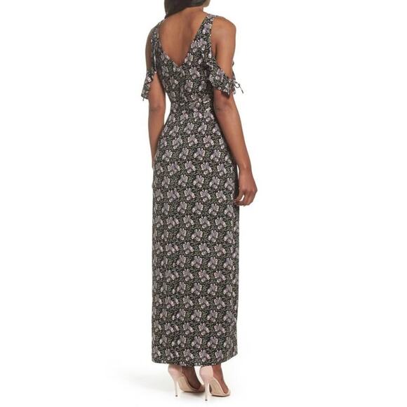 PAIGE Women’s Small Storm Cloud Floral Cold Shoulder Maxi Dress - Picture 10 of 10